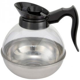Winco - Coffee Decanter with Stainless Steel Bottom, 64 oz Regular