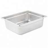 Winco - Steam Table Pan, 1/2 Size 25 Gauge Stainless Steel, 4&quot; Deep, Anti-Jam