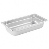 Winco - Steam Table Pan, 1/3 Size 25 Gauge Stainless Steel, 2.5&quot; Deep, Anti-Jam