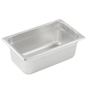 Winco - Steam Table Pan, 1/4 Size 25 Gauge Stainless Steel, 4&quot; Deep, Anti-Jam