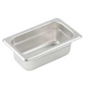 Winco - Steam Table Pan, 1/9 Size 25 Gauge Stainless Steel, 2.5&quot; Deep, Anti-Jam