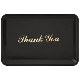 Winco - Tip Tray, 4.5x6.5 Black Plastic with Gold Imprinted &quot;Thank You&quot;