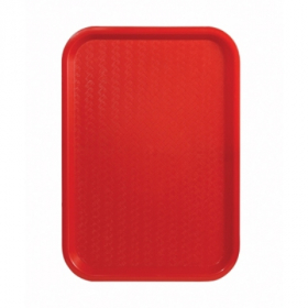 Winco - Fast Food Tray, 10x14 Red Plastic, each