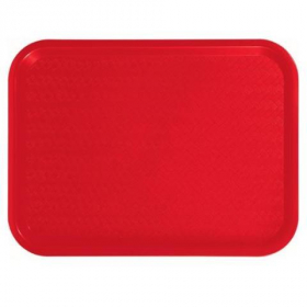 Winco - Fast Food Tray, 12x16 Red Plastic, each