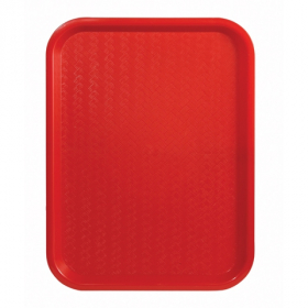 Winco - Fast Food Tray, 14x18 Red Plastic, each