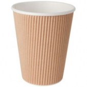 Hot Paper Cup, 12 oz Kraft Ripple V Design, 500 count