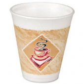 Dart - Foam Cup, Caf&eacute; Gourmet Design Print, 12 oz, 1000 count (12x12G)
