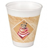 Dart - Foam Cup, Caf&eacute; Gourmet Design Print, 12 oz, 1000 count (12x16G)