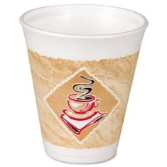 Dart - Foam Cup, Caf&eacute; Gourmet Design Print, 12 oz, 1000 count (12x16G)