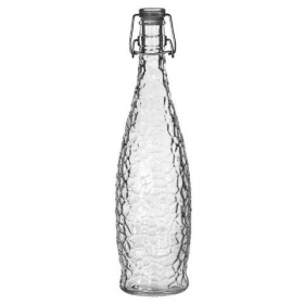Libbey - Glacier Water Bottle with Clear Wire Bail Lid, 33.875 oz Glass, 6 count