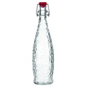 Libbey - Glacier Water Bottle with Red Wire Bail Lid, 33.875 oz Glass, 6 count