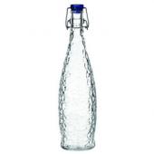 Libbey - Glacier Water Bottle with Blue Wire Bail Lid, 33.875 oz Glass, 6 count