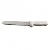 Dexter Russell - Sani-Safe Bread Knife, 8&quot; Scalloped Blade with White Plastic Handle, each