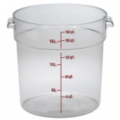 Cambro - Camwear Rounds Food Storage Container, 18 Quart Round Clear PC Plastic