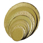 Cake Circle, 14&quot; Gold Scalloped, 100 count