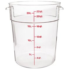 Cambro - Camwear Rounds Food Storage Container, 22 Quart Round Clear PC Plastic