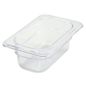 Winco - Food Pan, 1/9 Size Clear PC Plastic, 2.5&quot; Deep