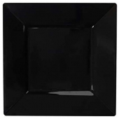 Fineline Settings - Solid Squares Dinner Plate, 10.75&quot; Square Black Plastic