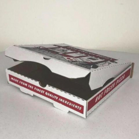 Pizza Box, 16&quot; White with Generic Design, Corrugated