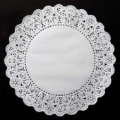 Doily, 16&quot; White Round Lace