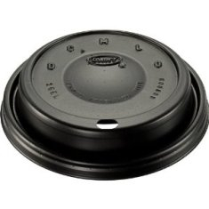 Dart - Lid, Cappuccino (Coffee Style) Plastic for 16 oz Foam Cups, Black