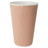 Hot Paper Cup, 16 oz Kraft Ripple V Design, 500 count