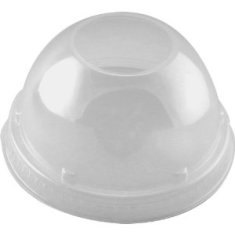 Dart - Lid, Dome Lid with 1.5&quot; Hole, Clear Plastic, Fits 9-12 oz Cups