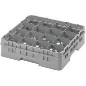 Cambro - Camrack Glass Rack with 16 Compartments, Fits 4.5&quot; Tall Glass, Soft Gray Plastic, each