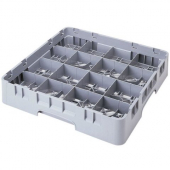 Cambro - Camrack Glass Rack with 16 Compartments, Fits 6.125&quot; Tall Glass, Soft Gray Plastic, each