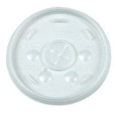 Dart - Lid, Straw Slot (Sorbet Lid) for 16 oz Foam Cups, Translucent Plastic