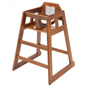 Winco - High Chair, Walnut Wooden Finish, Unassembled