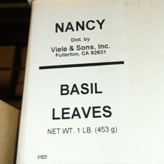 Nancy Brand - Basil Leaves, Whole, 1 Lb