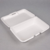 Genpak - Container, 9&quot; Large, Deep All Purpose Foam Hinged Container, White, 9.19x6.5x2.875