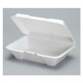 Genpak - Container, 9&quot; Large, Deep All Purpose Foam Hinged Container, White, Vented, 9.19x6.5x2.875
