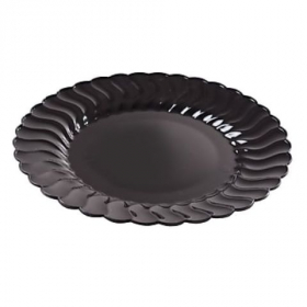 Fineline Settings - Flairware Dinner Plate, 9&quot; Black Plastic