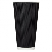 Karat - Hot Paper Cup, 20 oz Black Ripple, 500 count