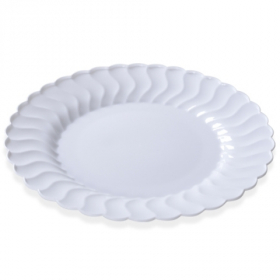 Fineline Settings - Flairware Dinner Plate, 10.25&quot; White Plastic