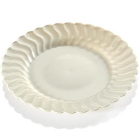 Fineline Settings - Flairware Dinner Plate, 10.25&quot; Clear Plastic