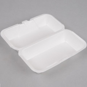 Genpak - Container, Medium Hoagie Foam Hinged Container, White, 8.44x4.19x3.06