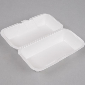 Genpak - Container, Medium Hoagie Foam Hinged Container, White, 8.44x4.19x3.06