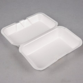 Genpak - Container, Small, Deep All Purpose Foam Hinged Container, White, 8.25x5.19x3