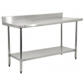 Omcan - Work Table, 24x72x38 Stainless Steel includes 4&quot; Backsplash
