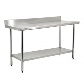 Omcan - Work Table, 30x48x35 Stainless Steel includes 4&quot; Backsplash, each