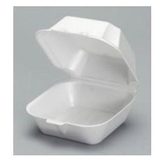 Genpak - Container, Large Snap It Foam Hinged Sandwich Container, White, 5.81x5.69x3.13