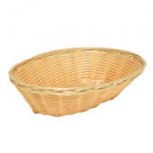 Bread Basket, 9.25x7x2.25 Plastic Woven Oval, 12 count