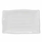 Plate with Wave Edge, 11.25x7.25 White Melamine, 12 count