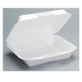 Genpak - Container, Jumbo Foam Hinged Dinner Container, White, 10.25x9.25x3.25