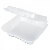 Genpak - Container, Jumbo Foam Hinged Dinner Container, White Vented, 10.25x9.25x3.25