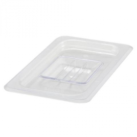 Winco - Food Pan Solid Cover, 1/4 Size Clear PC Plastic