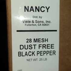 Nancy Brand - Black Pepper, Ground, 28 Mesh Dust Free, 25 Lb